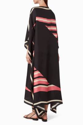 Black Silk Crepe Kaftan Kaftan