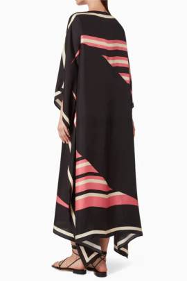 Black Silk Crepe Kaftan Kaftan