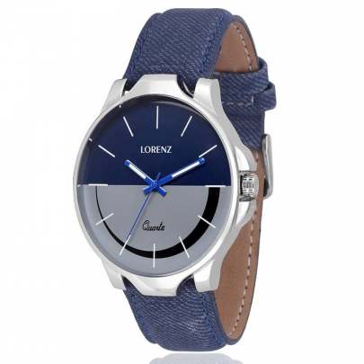 LORENZ Watch Analogue Multicolor Dial Blue Denim Strap Men’s Watch