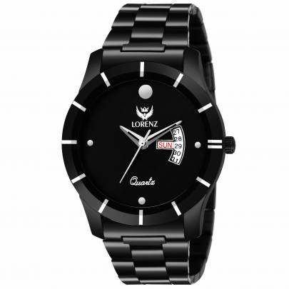 Lorenz Day & Date Functioning Black Men’s Wrist Watch