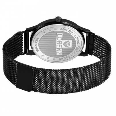 Lorenz Watch Black Analog (Classy Wired Mesh Magnet Band ) Ultra Slim Watch for Men’s & Boys  