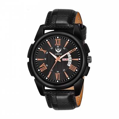 Lorenz Watch Black Roman Dial Analogue Watch for Men & Boys 