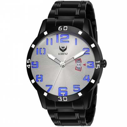 Lorenz Watch Casual Black Chain Grey Dial Analog Watch for Men