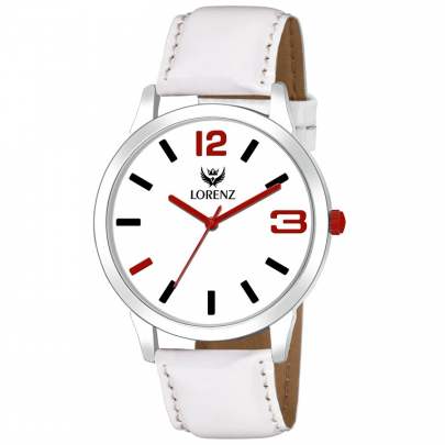 Lorenz Watch Casual White Dial & Strap Analog Watch for Men 