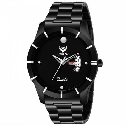 Lorenz Watch Day & Date Functioning Black Dial Men’s Analog Watch 