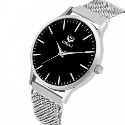 Lorenz Watch Silver Analog (Classy Wired Mesh Magnet Band ) Ultra Slim Watch for Men’s & Boys 