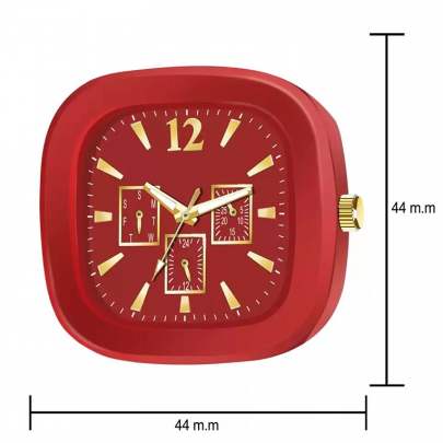 Lorenz Watch Stylish Square Red Dial Smooth Silicon Strap Analog Watch- Red 