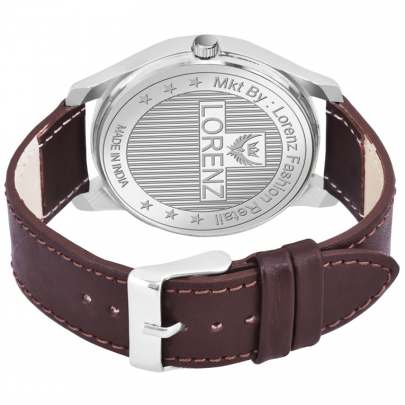 Lorenz Watch Two Tone Dial & Brown Leather Strap Analogue Watch for Men 