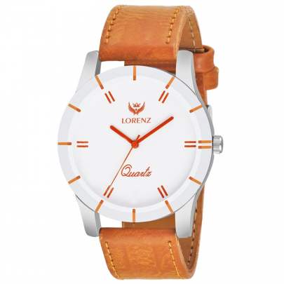 Lorenz Watch White Dial Men’s Orange Analog Watch 