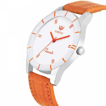 Lorenz Watch White Dial Men’s Orange Analog Watch 