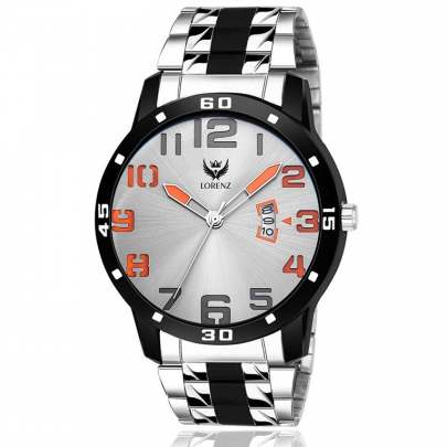 Lorenz watch two tone chain & multi color dial watch for men 