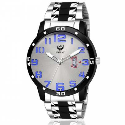 Lorenz watch two tone chain & silver dial watch for men 