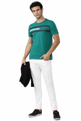 Lux Cozi Men's Regular Fit  Neck Half Sleeve Solid Casual T-Shirt 