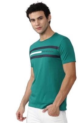 Lux Cozi Men's Regular Fit  Neck Half Sleeve Solid Casual T-Shirt 