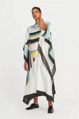 Patterned Silk Kaftan Kaftan