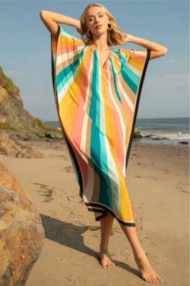 Vibrant Stripes Kaftan Kaftan