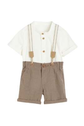 White/Mole 2-piece set with braces Kids