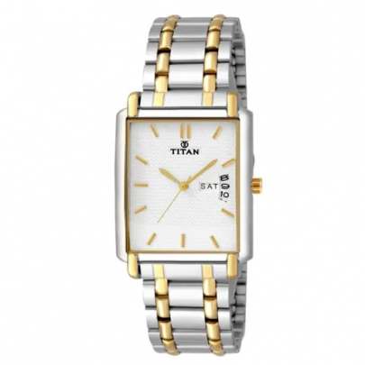 White Watch for Men with Day and Date Function Men's Watch